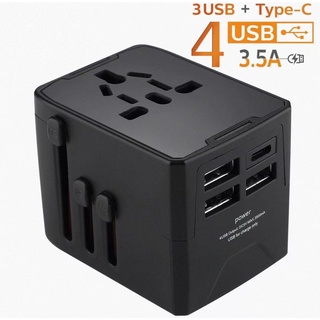 [SG Seller] Universal Compact Travel Adapter Wall Plug with USB type C ports