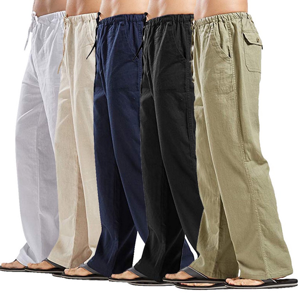 Wide Men Pants New Korean Trousers Oversize Linens Streetwear 2022 Male