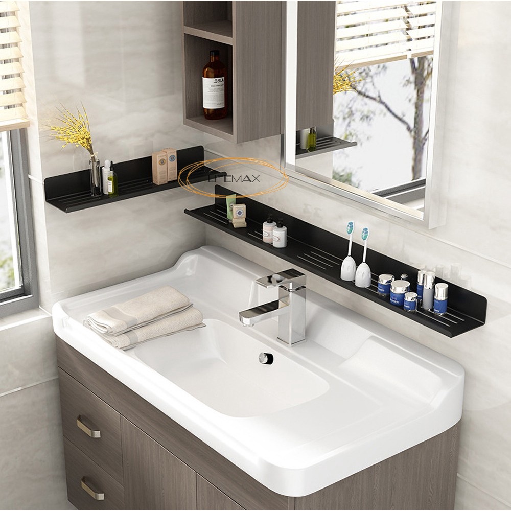 [SG Seller] Wall-mounted shelf for toilet. Faucet holder. Bathroom Mirror rack