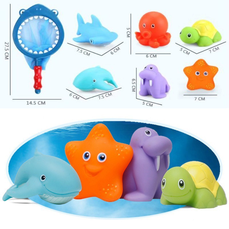 Swimming Bathing Toys Pinch with Sound Fish Starfish Giraffe Shaped ...