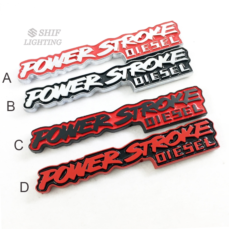 1 X Metal Power Stroke Diesel Logo Car Auto Decorative Side Fender Rear Trunk Emblem Badge Sticker Decal Shopee Singapore