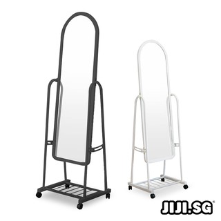 (JIJI SG) BASIC Standing Mirror (Self-Assembly) / Movable / Full length mirror / Tall mirror / Mirrors