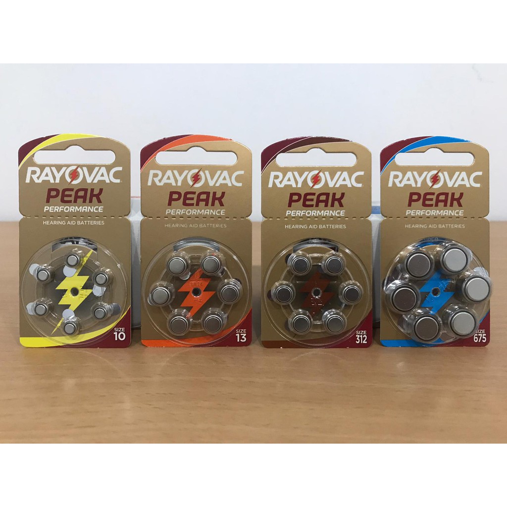 Rayovac Peak Zinc Air Hearing Aid Batteries Size 10 13 312 675 Shopee Singapore