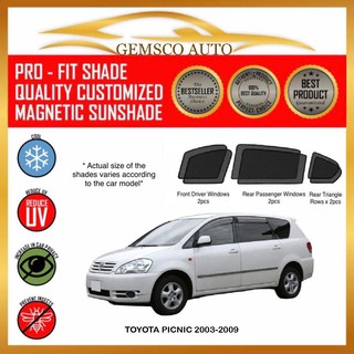 Toyota Picnic 2001 - 2009 (6 pcs) Car Magnetic Sunshade