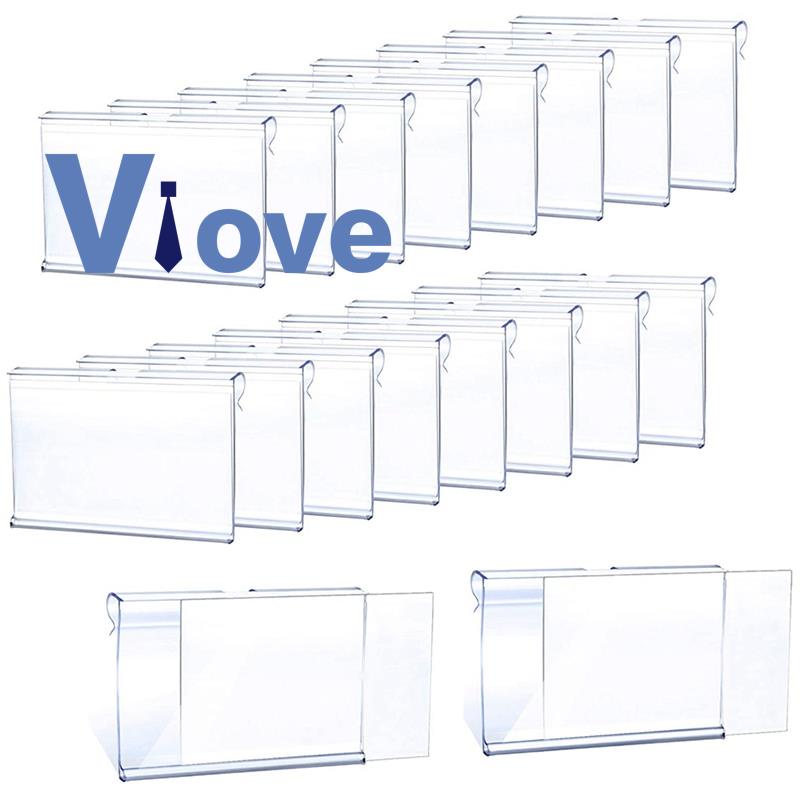 50Pcs Clear Plastic Label Holder Price Tag, For Storage Bins Labels ...