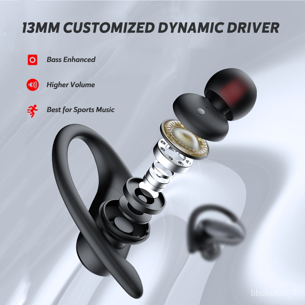 DACOM ATHLETE TWS Bluetooth Earbuds Bass True Wireless Stereo Earphones Sports Headphones Ear Hook for Android iOS Wate