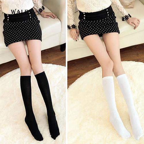 High Elasticity Girl Cotton Knee High Socks Uniform Black Flamingo Women Tube Socks
