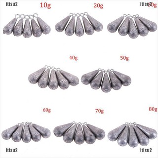 [ItisU2] 5pcs Open lead sinker olive shaped accessories for lure sea fishing [in stock]