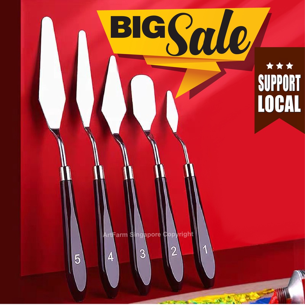 [SG] Art Palette Knives Tool Set 5pcs Art Oil Painting Tools Artfarm