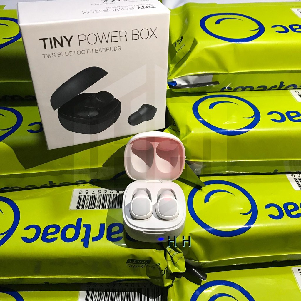 tiny power box tws bluetooth earbuds