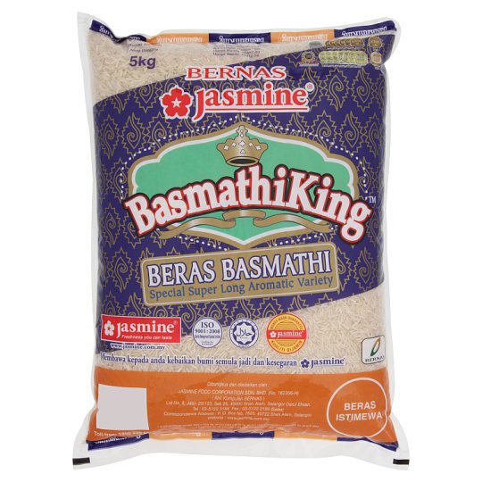 Jasmine King Beras Basmathi Special Super Long Rice 5kg Singapore