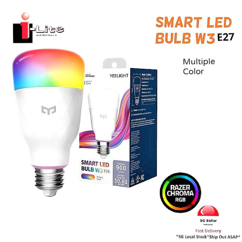 YEELIGHT LED SMART LIGHT BULBS W3 ( MULTICOLOR) | Shopee Singapore