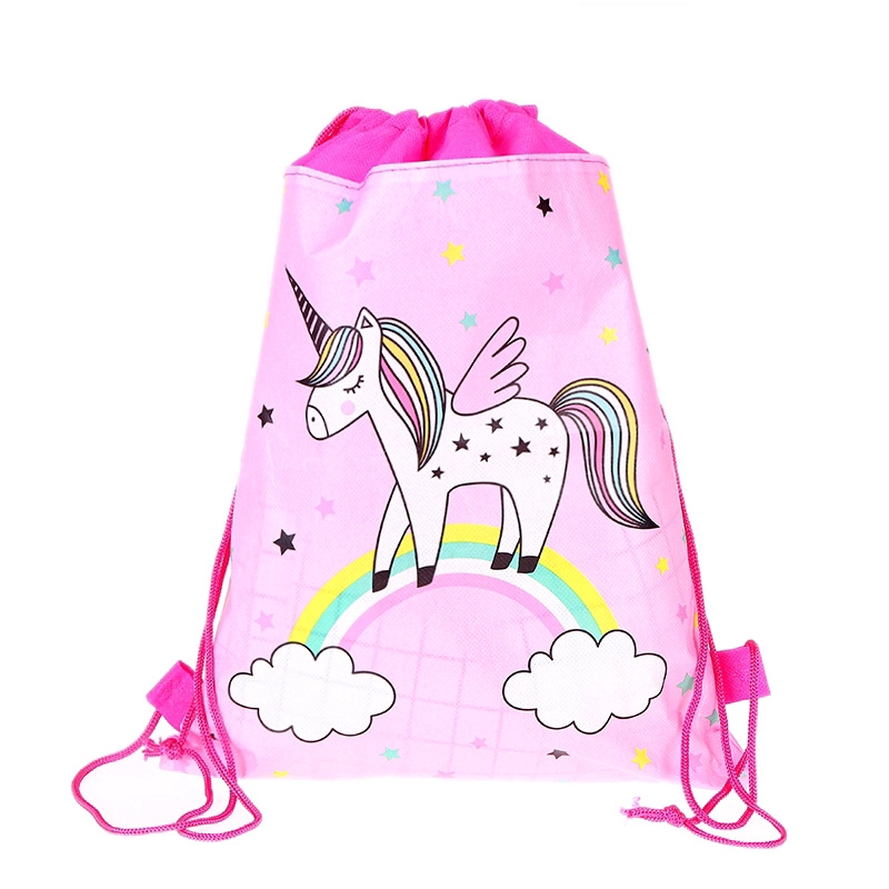Cartoon Unicorn Kids Drawstring Backpacks School Shopping Party Bags Gift Bag