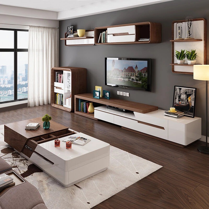 Premium Wooden Furniture Tv Console, Console And Coffee Table Set