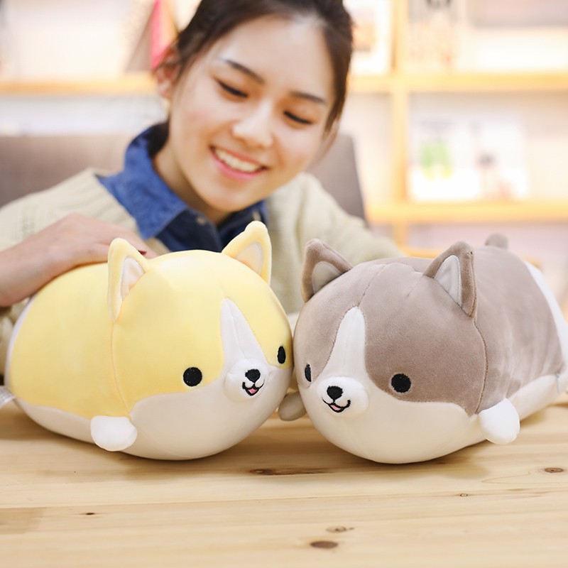 123Arts Cartoon Corgi Dog Soft Plush Throw Pillow Animal Pillow Plush Toy for Gift 