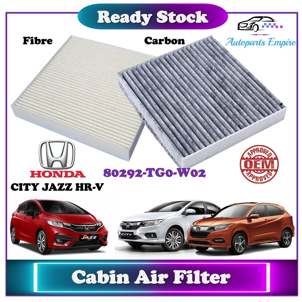 HONDA 】Cabin Air Filter Fibre or Carbon ( CITY, JAZZ FIT, HRV / OEM