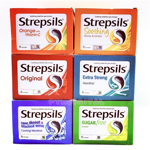 Strepsils Lozenges 1 Box x 24 Packs x 6s, Original, Orange Vitamin ...