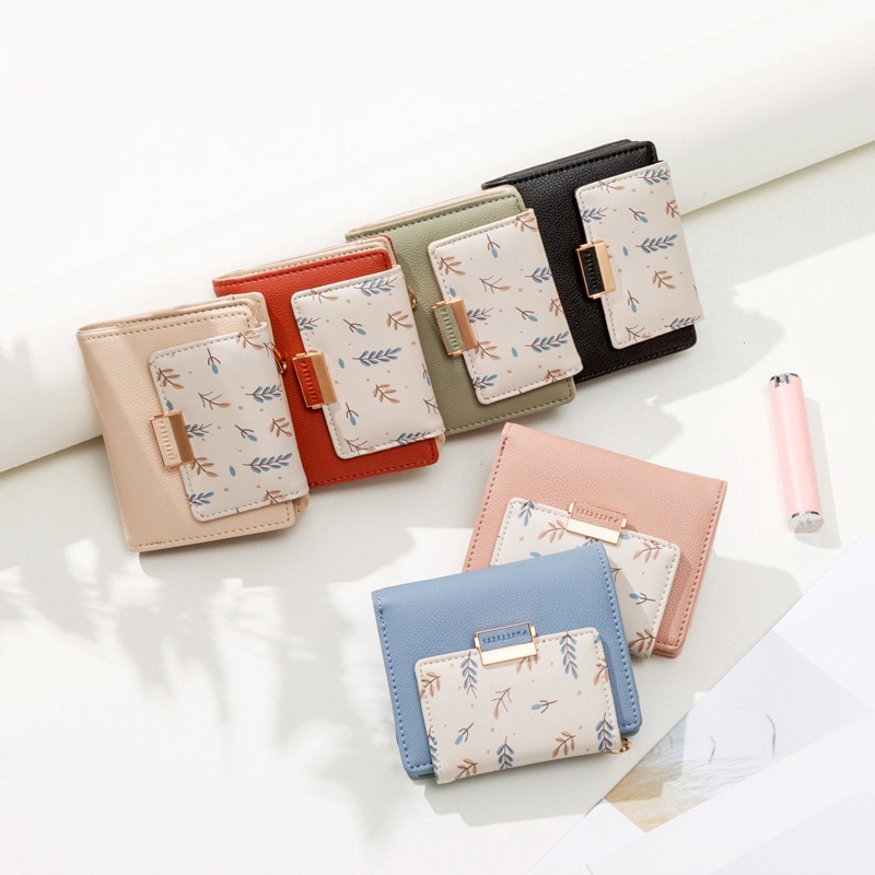 Image of Fashion Women Wallet Small Short Fold Purse Printing Contrast color Female Coin Purse  Pocket #5