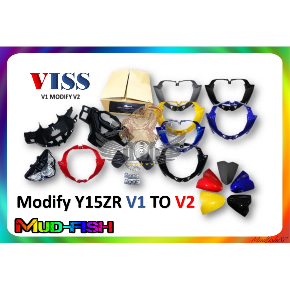 Shop Malaysia Viss Head Lamp Led Y15zr Y15 V1 Modify To Y15zr V2 Upgrade Kit Set Shopee Singapore