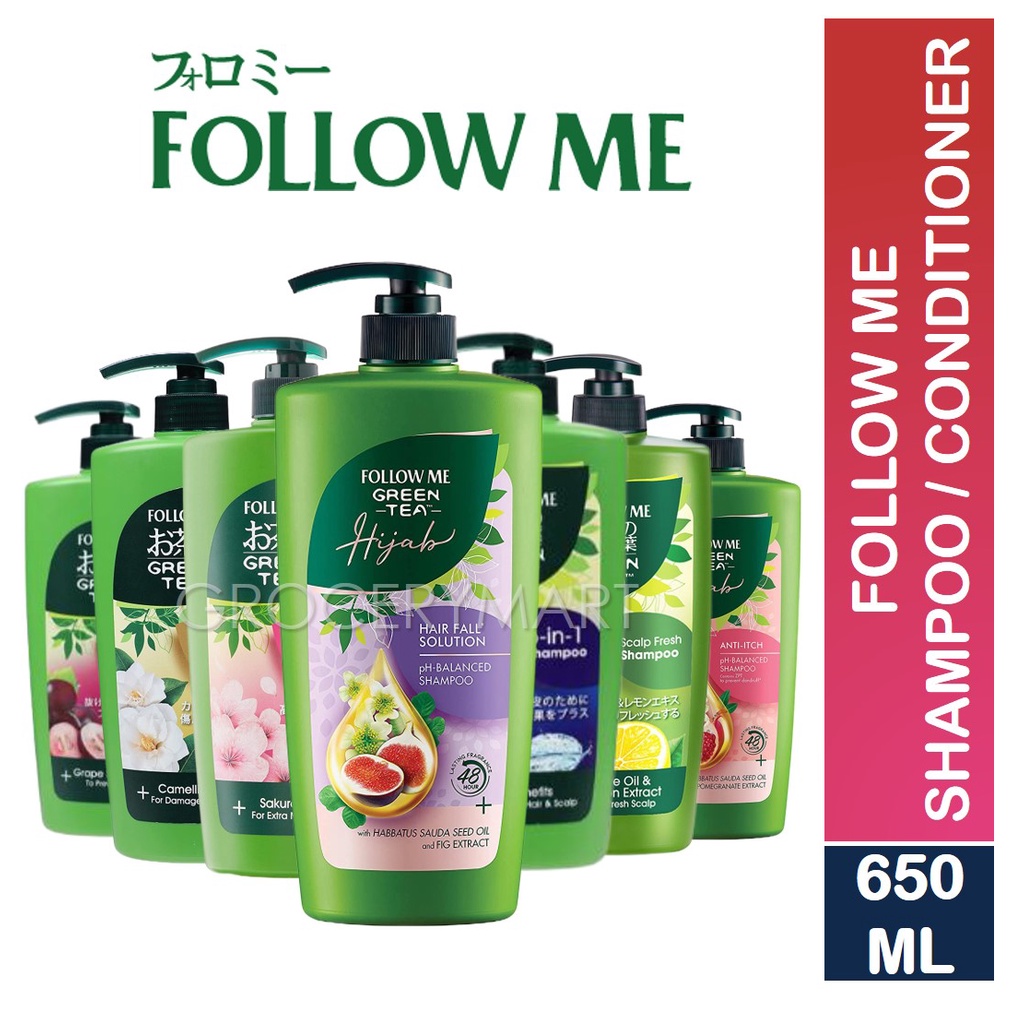 Follow Me Green Tea Shampoo & Conditioner, 650ml Shopee Singapore