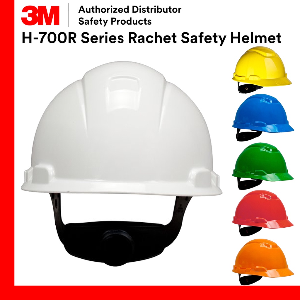 3M H701R / H701SFRUV Safety Helmet / 7 Colours / Hard Hat / 4Point