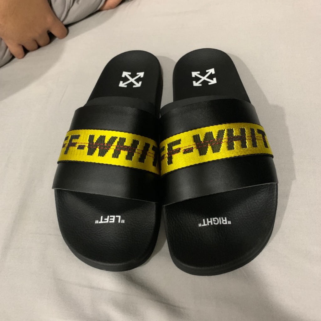 tan off white slides