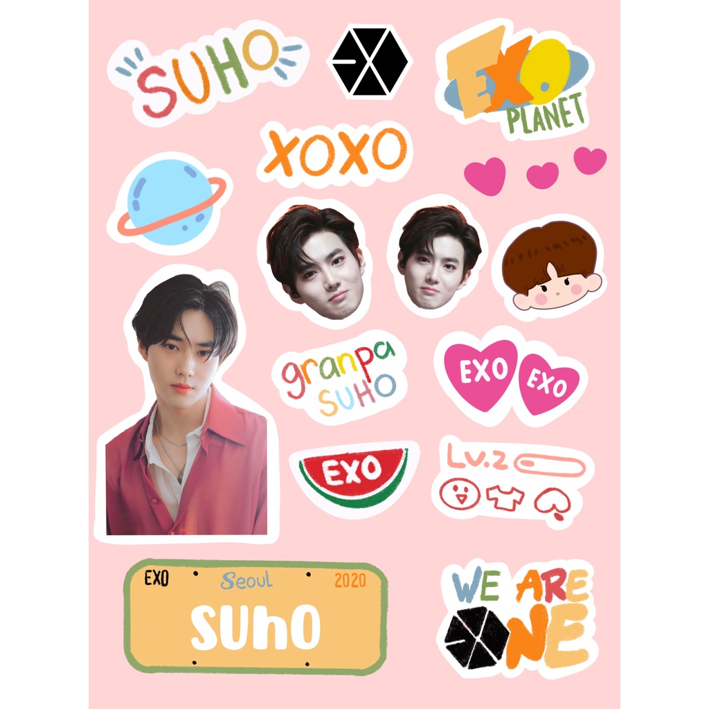 XO Kpop Aesthetic Tumblr Suho Sheet Sticker | Shopee Singapore