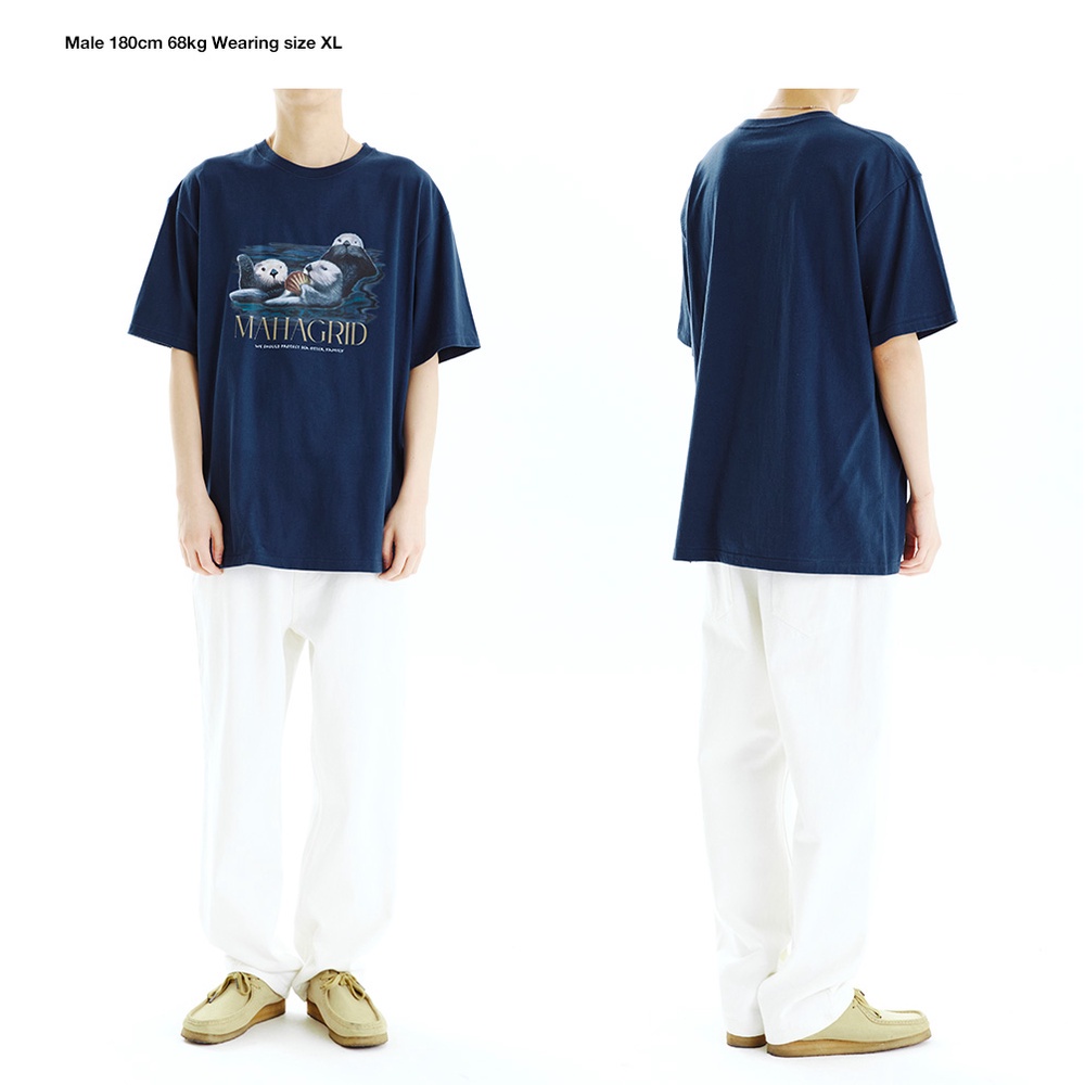 Mahagrid Sea Otter Family Tee Navy Shopee Singapore