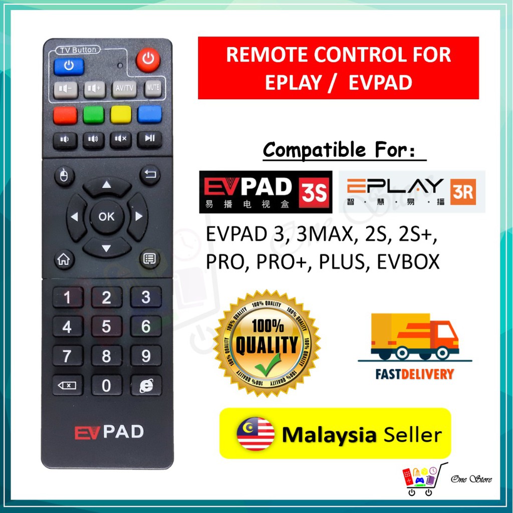 Malaysia] (Support EPLAY TV Box) Evpad Remote Control for EPlay
