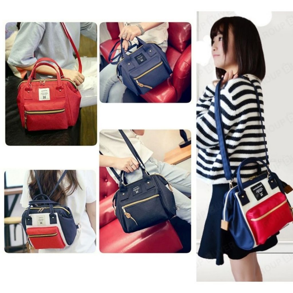 Japan ANELLO Handbag Canvas Shoulder Bag Casual Handbag Backpack Rucksack 3 Ways 