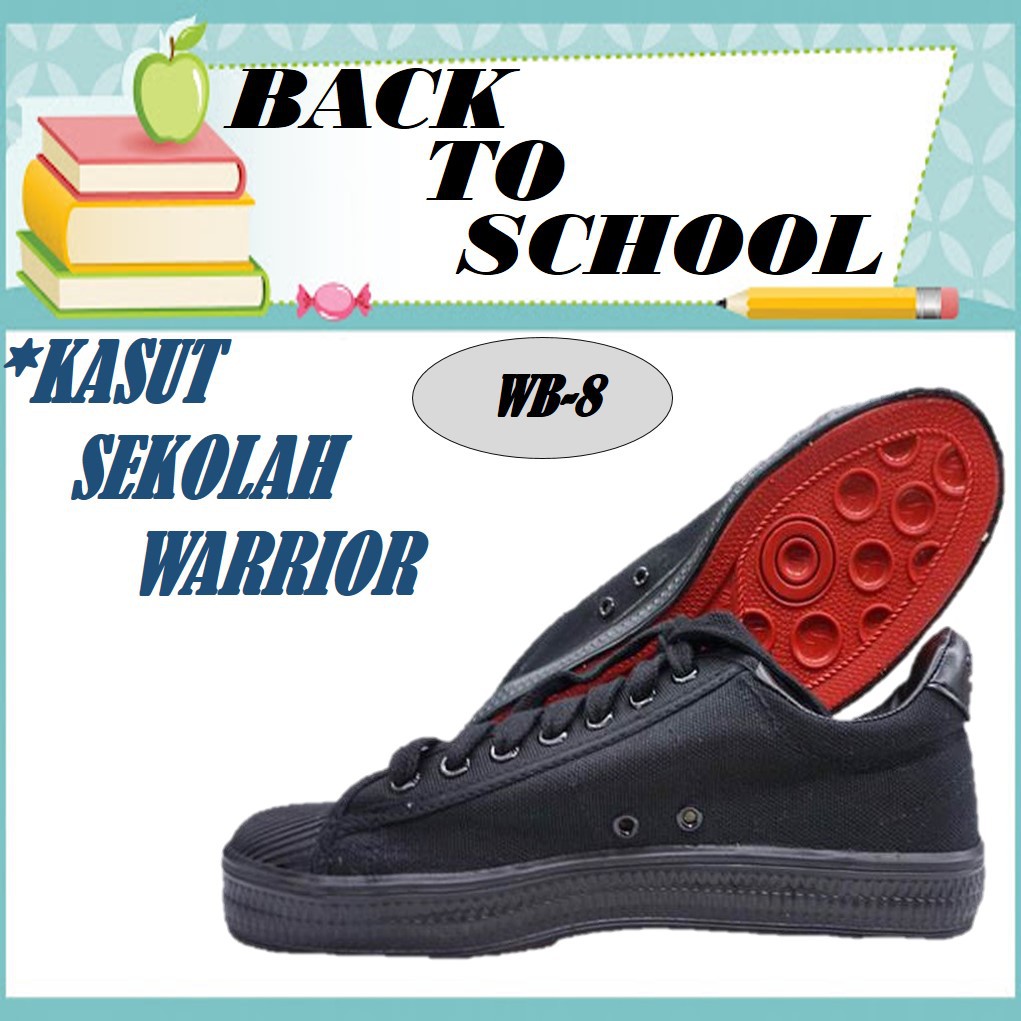 Kasut Sekolah Hitam Bertali Brand Warrior Size Code Wb 8 Shopee Singapore