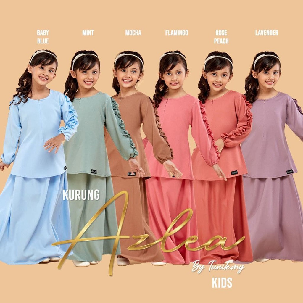 Kurung Azlea Kids By Tunik My Kurung Kanak Kanak Comel Shopee Singapore