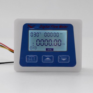 Digital Flow Meter Water Flowmeter Temperature Time Record with G1/2 Flow sensor #7