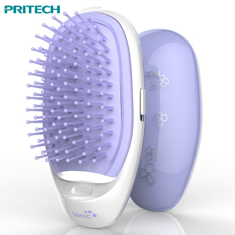 Pritech Mini Hair Comb Electric Massage Hair Brush Potable Ionic Hair Comb Brush Shopee Singapore
