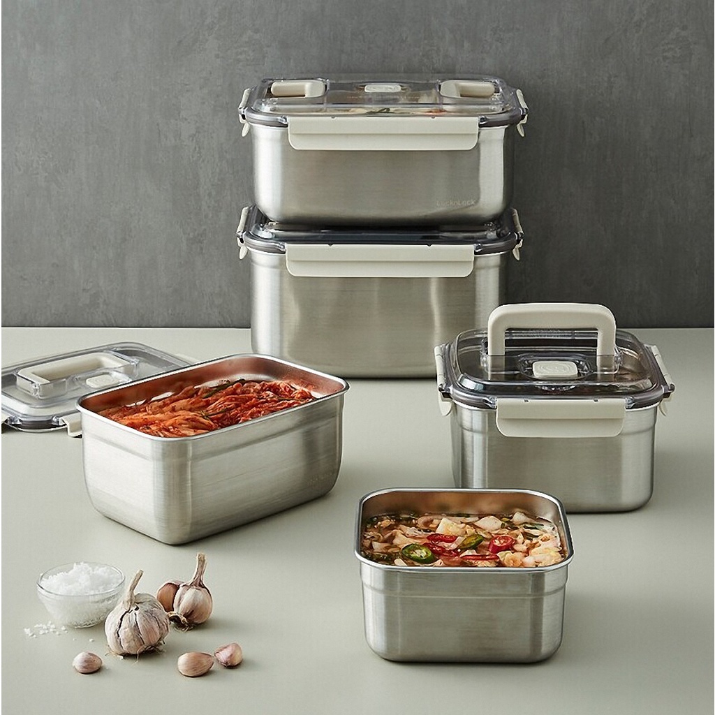Lock&Lock Stainless Steel Breathing Kimchi Fermentation Food Storage ...