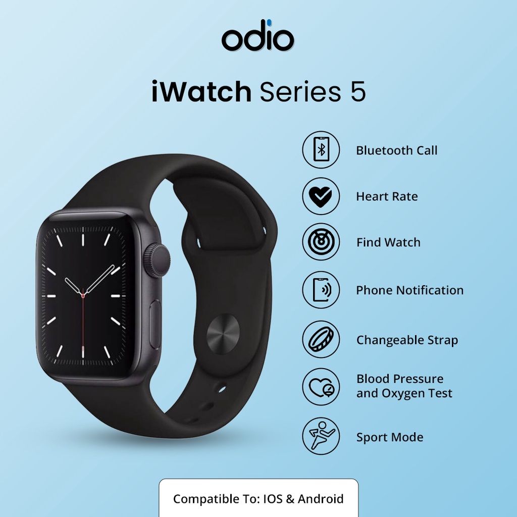 iWatch Series 5 Bluetooth  Smartwatch Final Upgrade 2022 By Odio Indonesia  Rp268,000