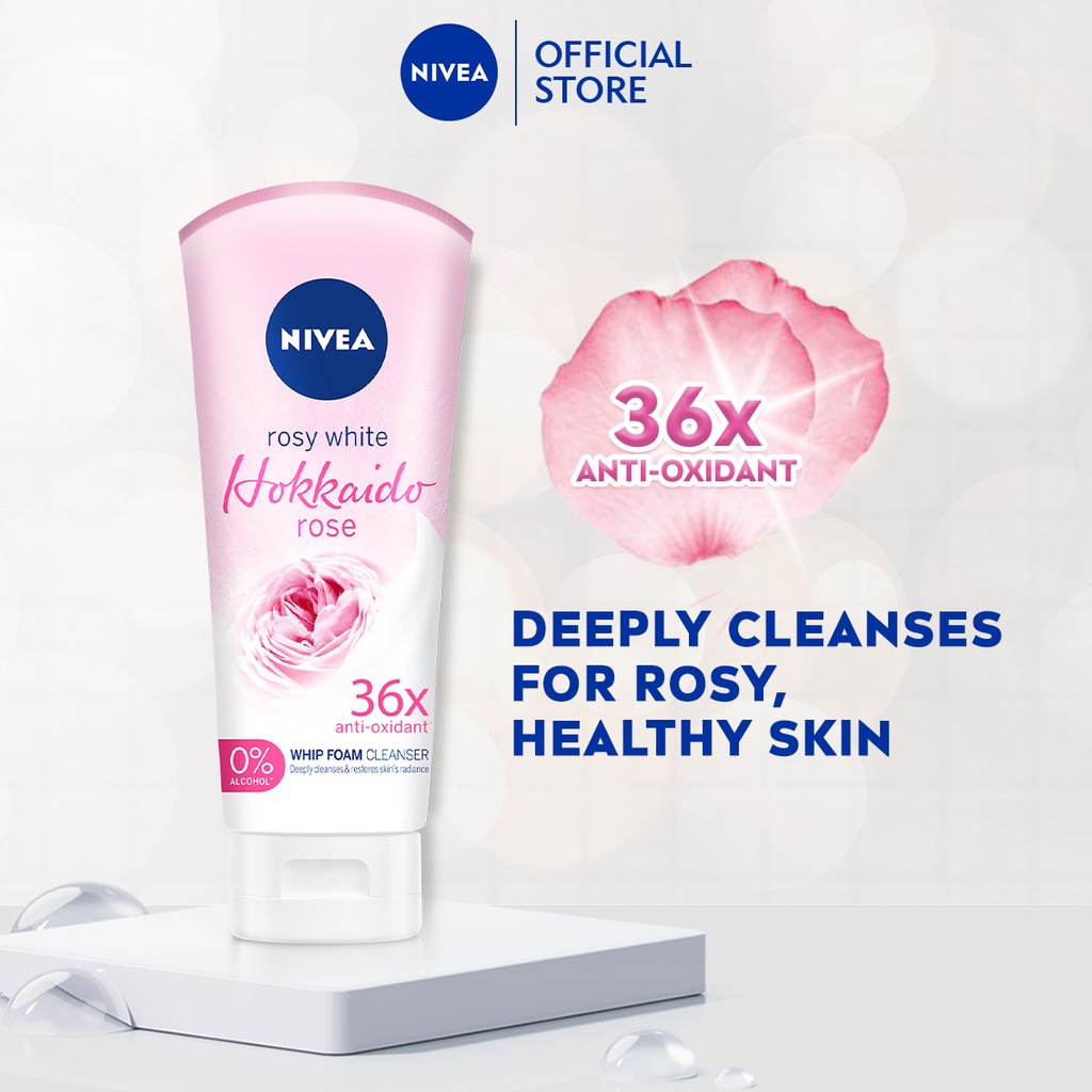 Nivea Face Care Cleanser Hokkaido Rose Whip 100ml Face Wash Make Up Remover Natural Ingredients Shopee Singapore