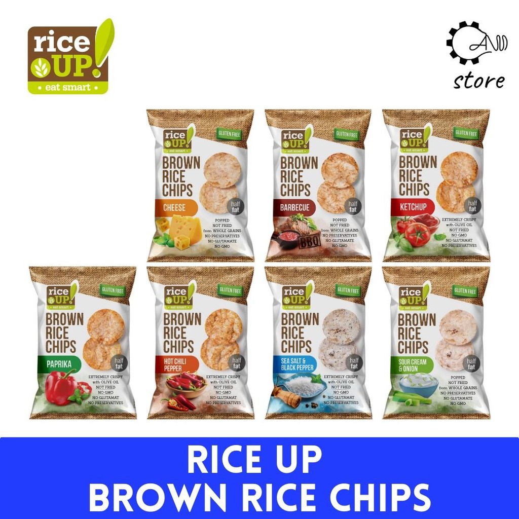 Rice Up Brown Rice Chips Gluten Free Healthy Snacks Halal Certified Shopee Singapore