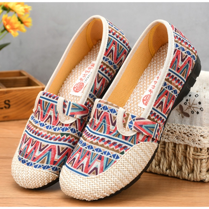 JY Women's Rubber Summer Flats Rattan Made Slip On Loafers#B202