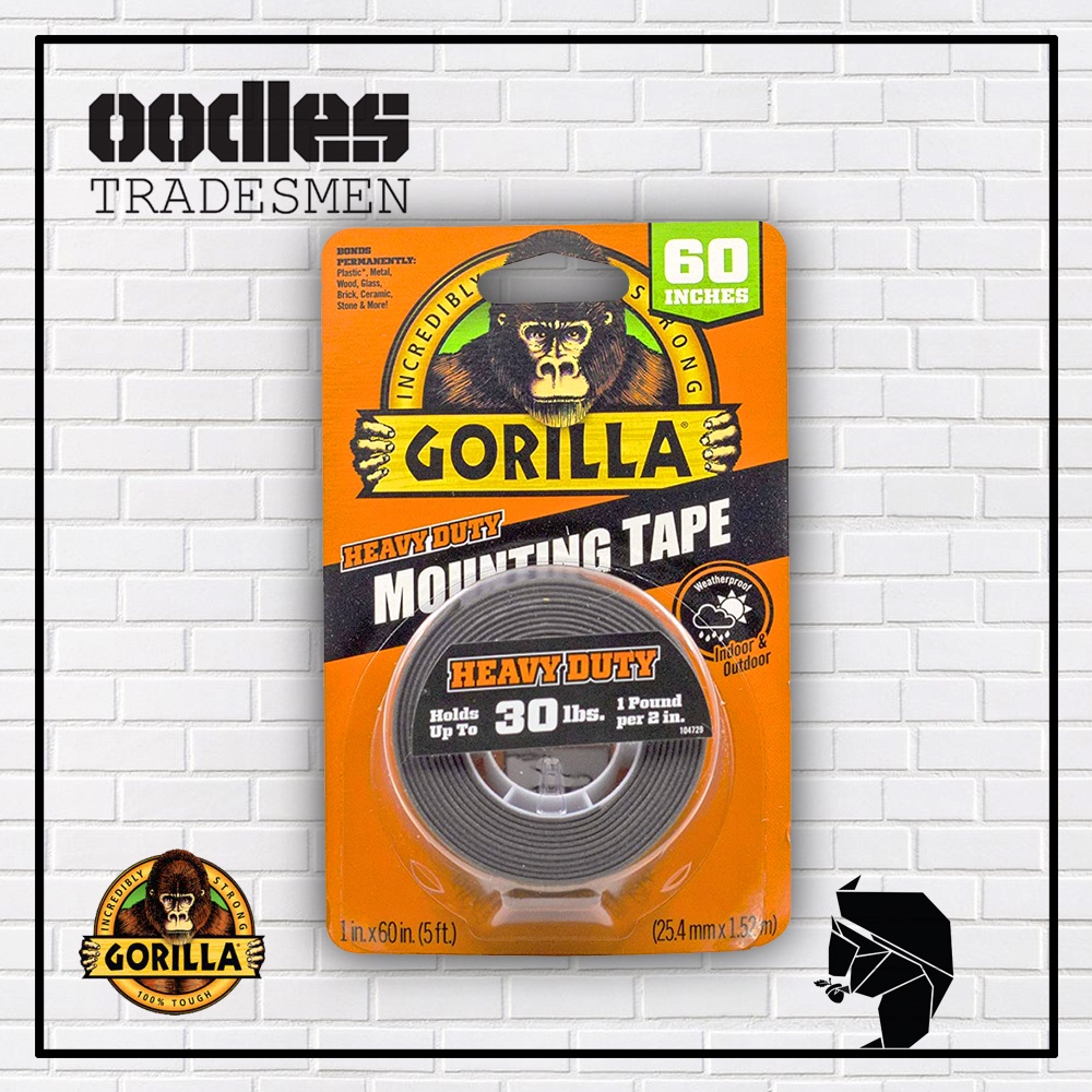 Gorilla Heavy Duty Double Sided Mounting Tape, 1" x 60" Shopee Singapore