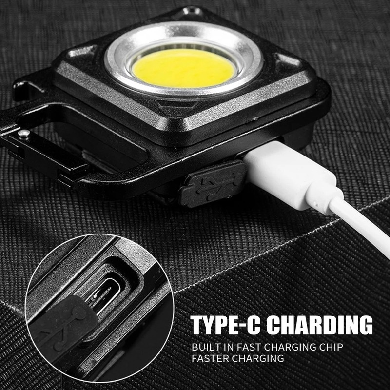 Portable Hangable LED Pocket Keychain Light/ Multifunction USB Rechargeable Corkscrew Lamp/ Outdoor Hiking Small Flashlight
