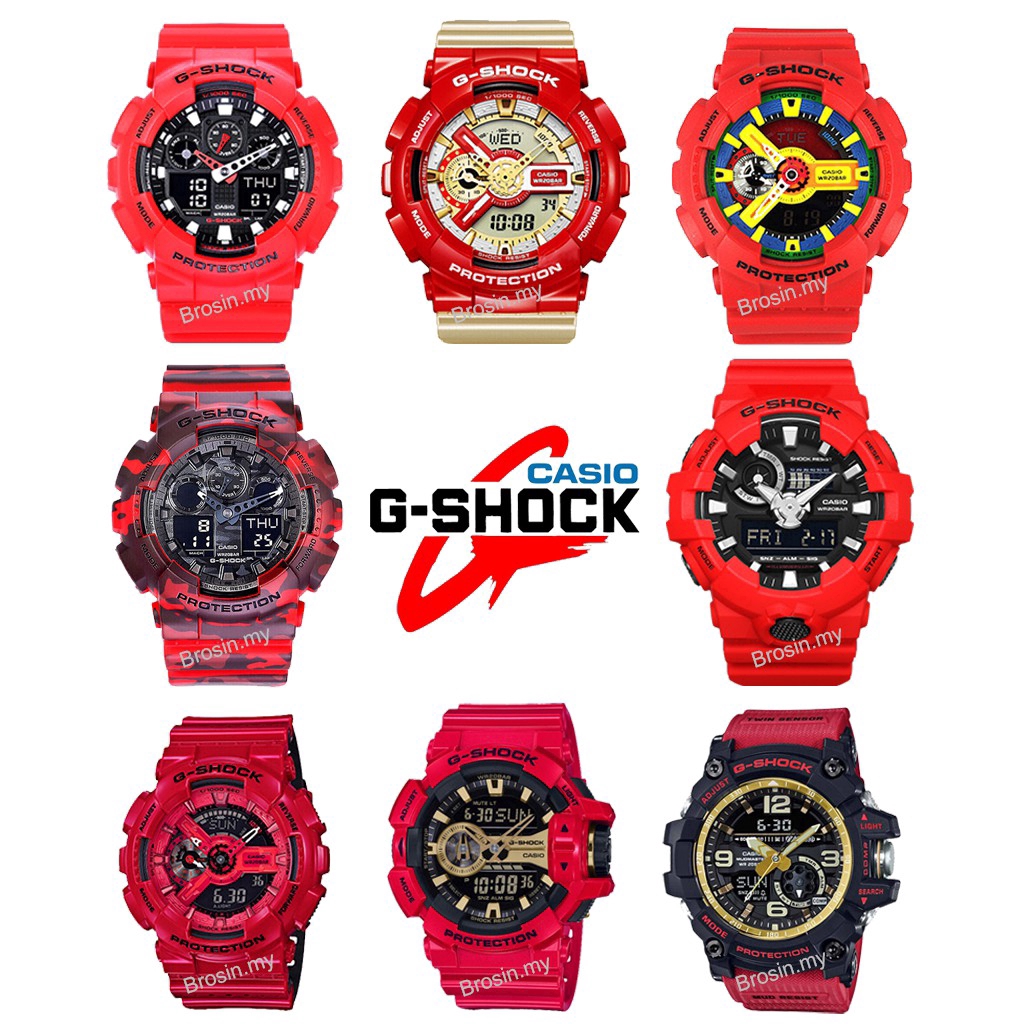 g shock men red