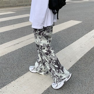 Image of thu nhỏ ∈spring and summer new style Korean loose Chinese ink painting tie-dye printed pants women s casual all-match wide-l #1