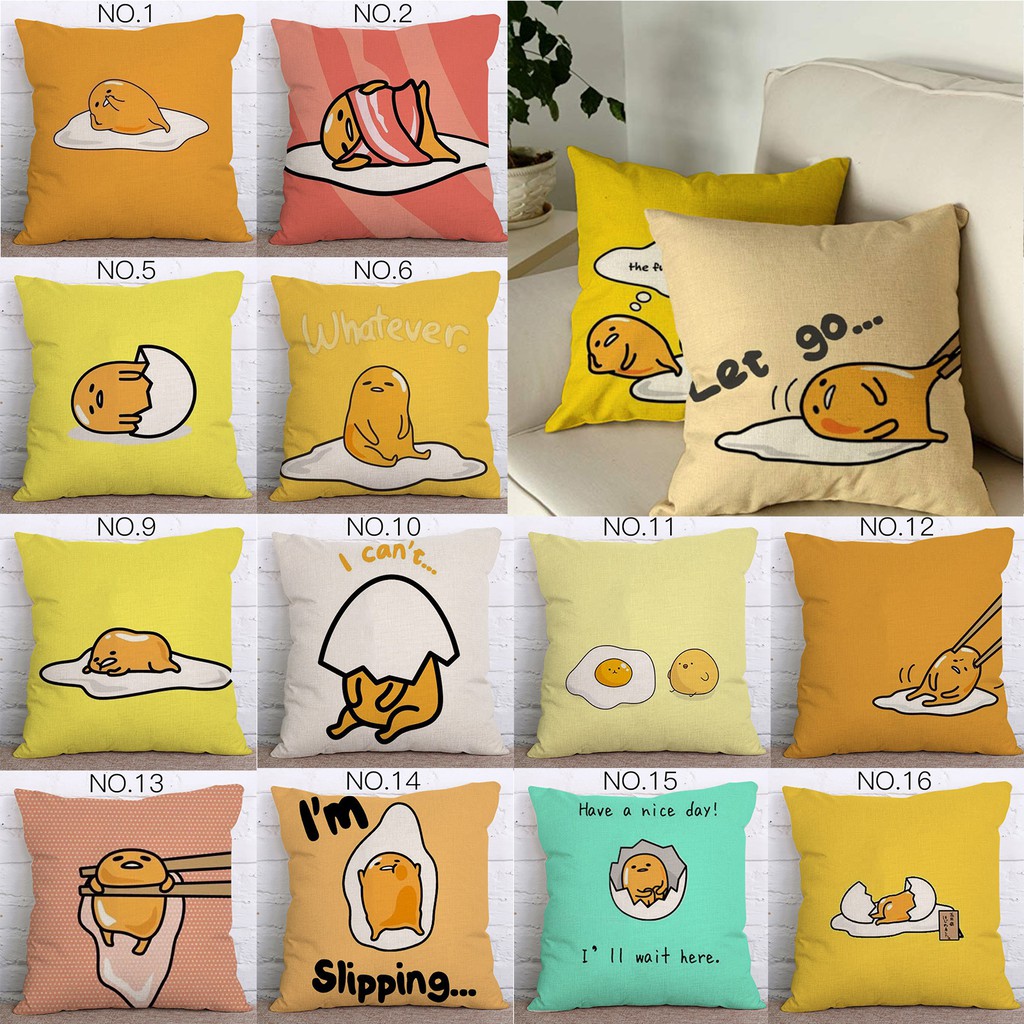 Pillow Cover Cute Cartoon Cushion Case Gudetama Pillow Cover 45x45cm ...