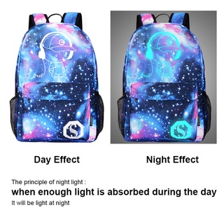 Luminous Laptop USB Backpack Men Casual Music Boy Student School Bags Outdoor Travel Waterproof Backpacks #7