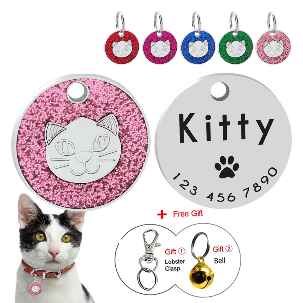 engraved-cat-id-tags-personalized-puppy-kitten-cat-name-collar-tags