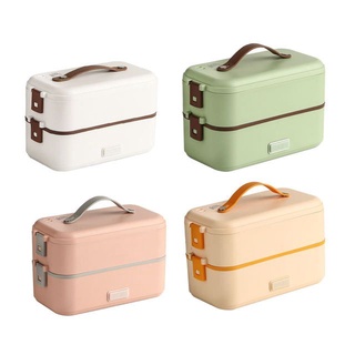 [✅SG Ready Stock] Double Layer Portable Electric Heating 304 Stainless Steel Lunch Box /Rice Cooker Food Steamer SG Plug