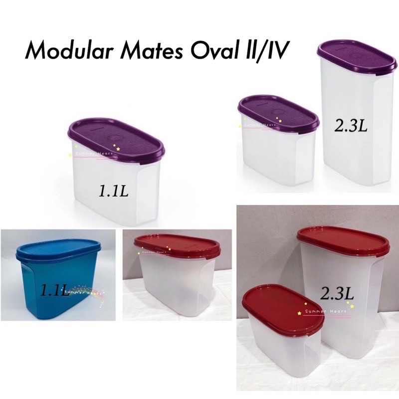 Tupperware Modular Mates Oval ll 1.1L/IV 2.3L (1pc) Shopee Singapore