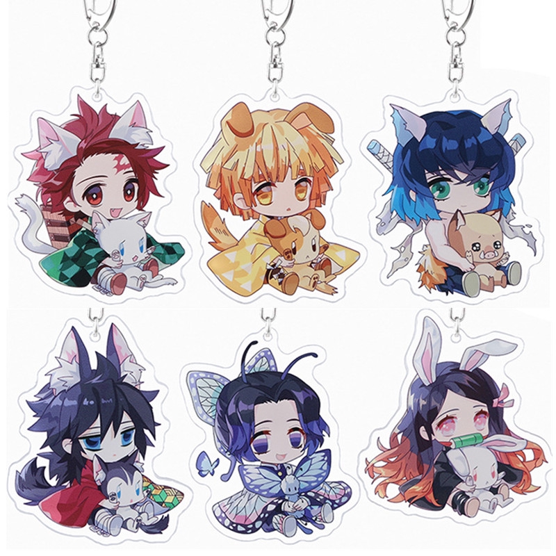 Cute Demon Slayer Kimetsu No Yaiba Acrylic Keychain Tanjiro Nezuko Genya Shinobu Tengen Mitsuri Muichirou Shinjurou Anime Acrylic Double Keychain Shopee Singapore