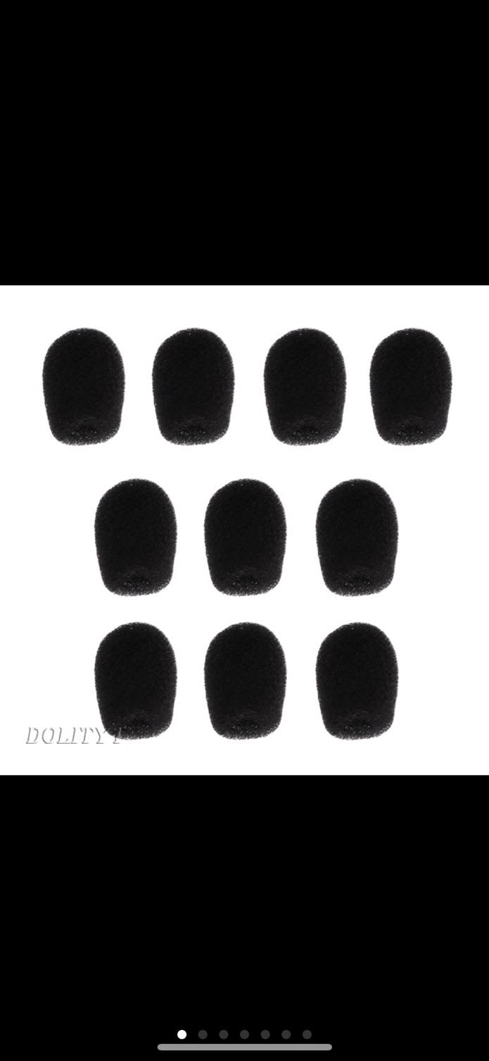 10 Pieces Sponge Microphone Wind Muff Cap Musical Instrument Parts for Meeting Black 20x22x6mm 